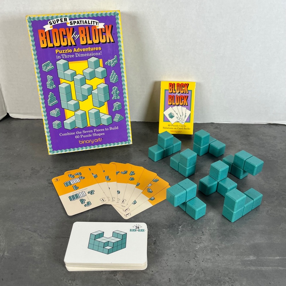 Super Spatiality Block by Block Puzzle Game Binary Arts 1995 100% Complete EUC‎